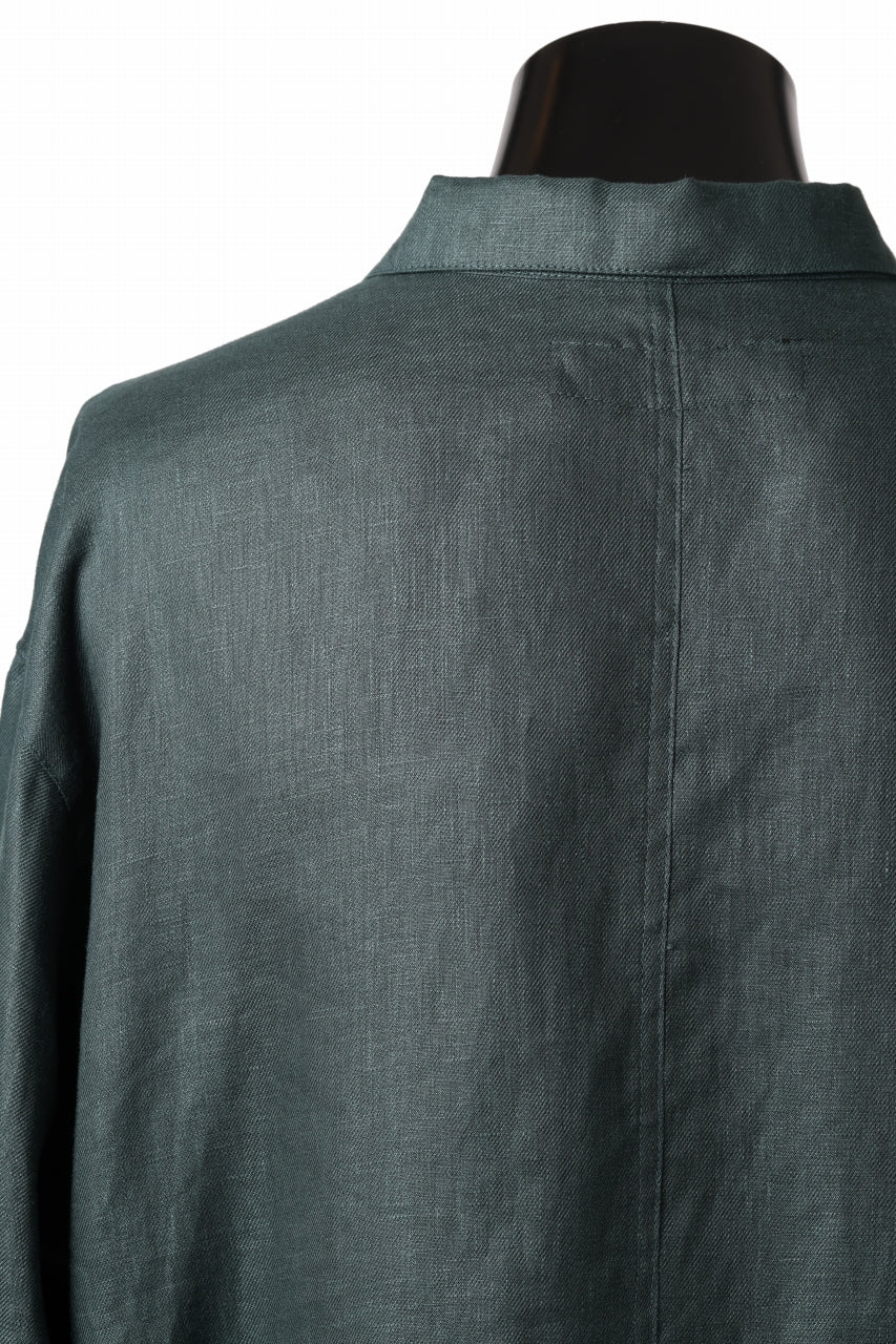 A.F ARTEFACT SNAPPED OVER SHIRT / LINEN TWILL (GREEN) - Image 15