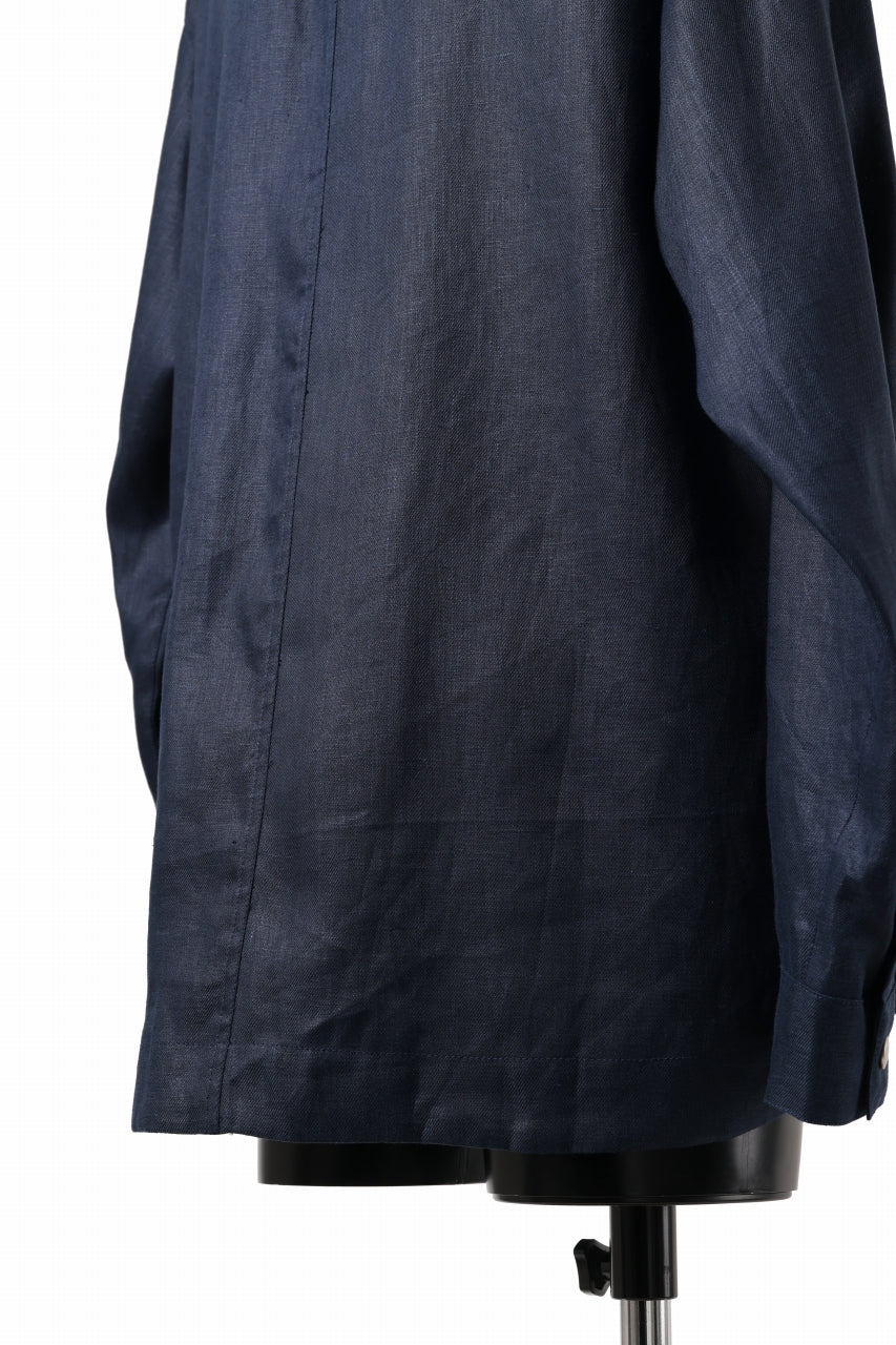 A.F ARTEFACT SNAPPED OVER SHIRT / LINEN TWILL (NAVY) - Image 11