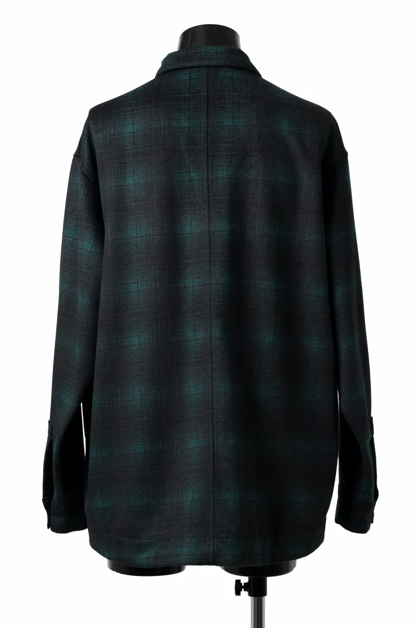 A.F ARTEFACT SNAPPED OVER SHIRT / OMBRE FLANNEL (BLACK x KHAKI) - Image 2