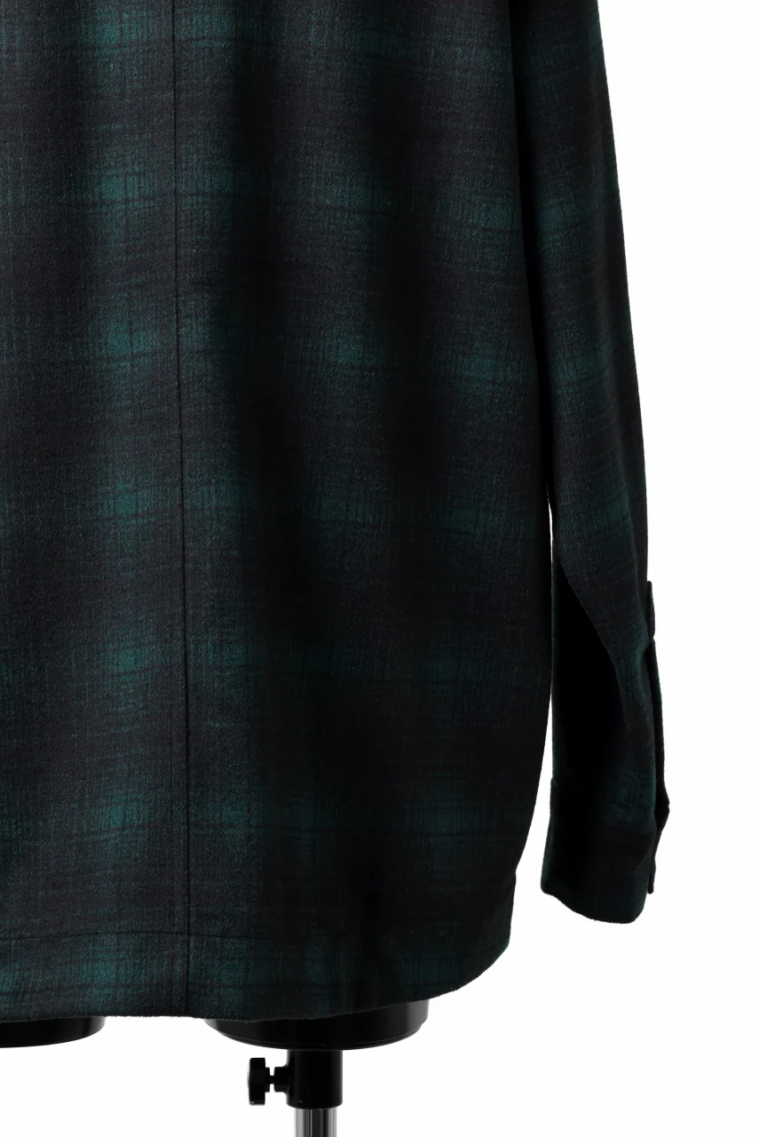 A.F ARTEFACT SNAPPED OVER SHIRT / OMBRE FLANNEL (BLACK x KHAKI) - Image 6