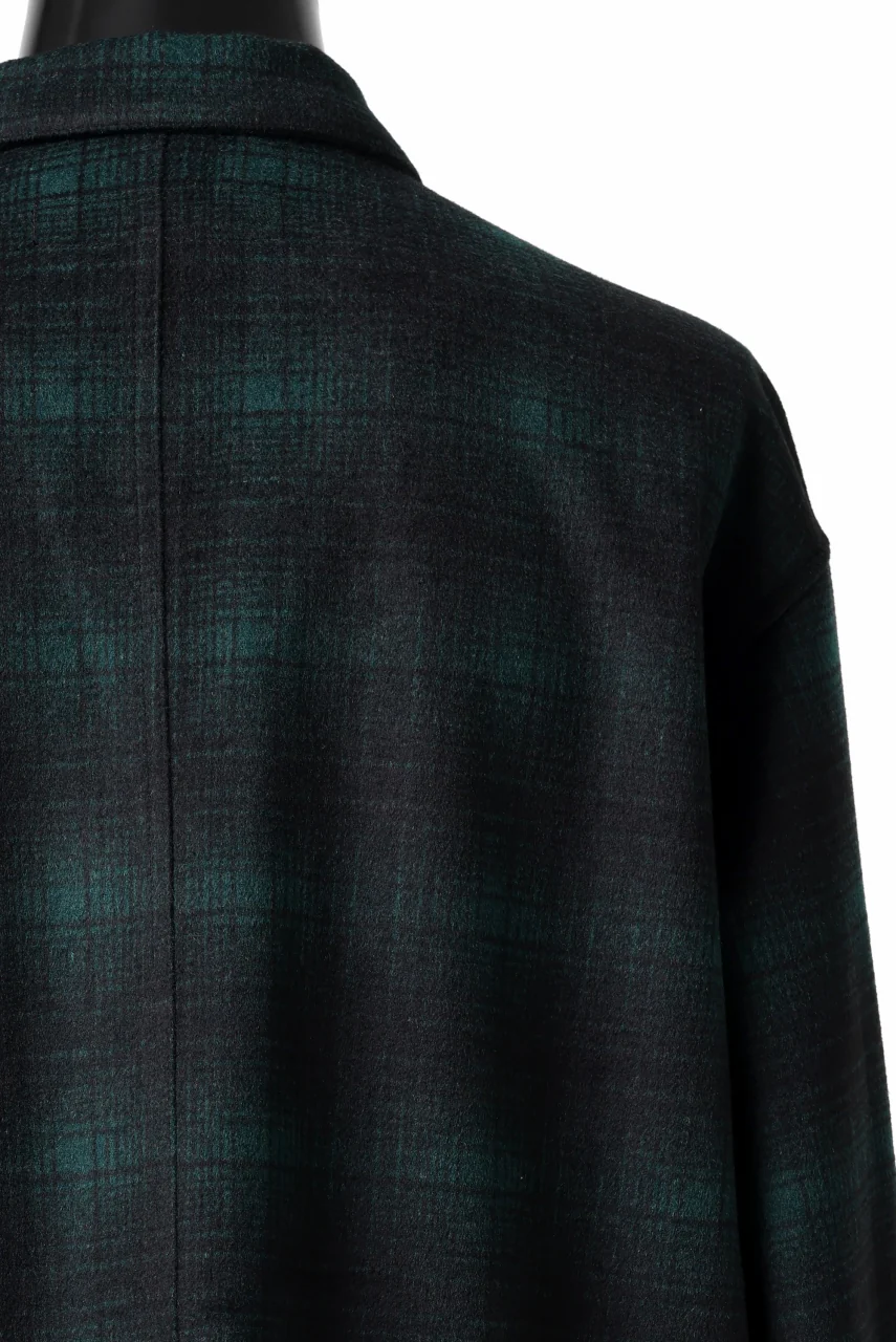 A.F ARTEFACT SNAPPED OVER SHIRT / OMBRE FLANNEL (BLACK x KHAKI) - Image 7