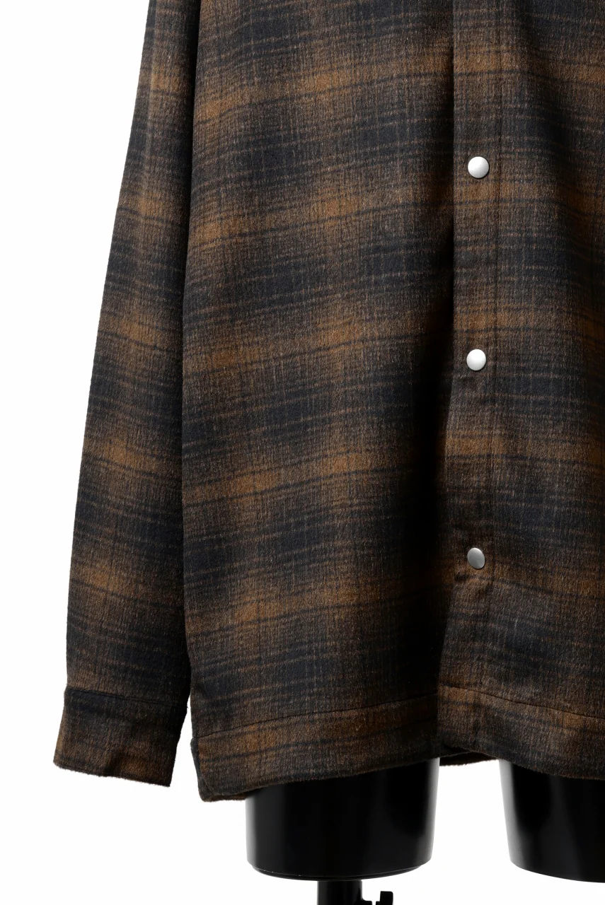 A.F ARTEFACT SNAPPED OVER SHIRT / OMBRE FLANNEL (BLACK x ORANGE) - Image 4