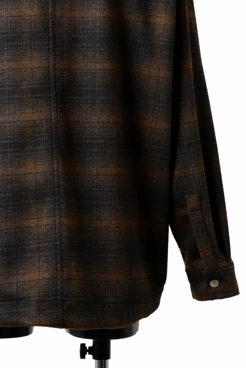 A.F ARTEFACT SNAPPED OVER SHIRT / OMBRE FLANNEL (BLACK x ORANGE) - Image 6