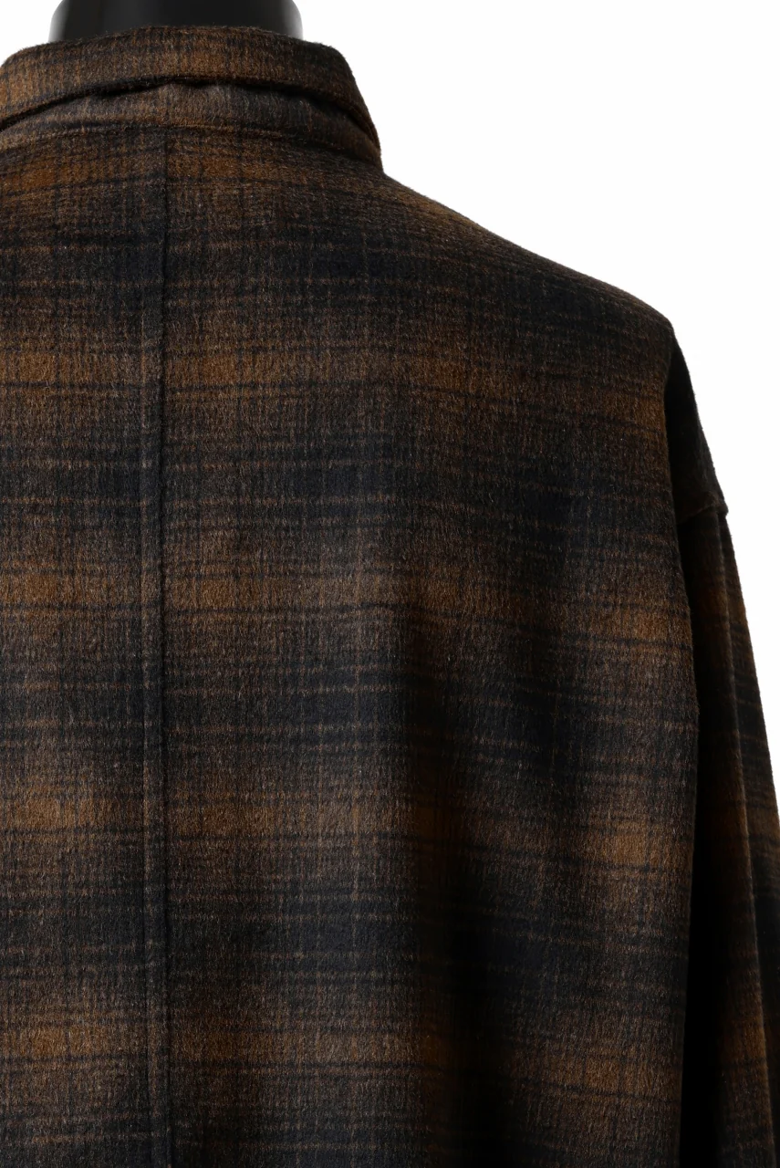 A.F ARTEFACT SNAPPED OVER SHIRT / OMBRE FLANNEL (BLACK x ORANGE) - Image 7
