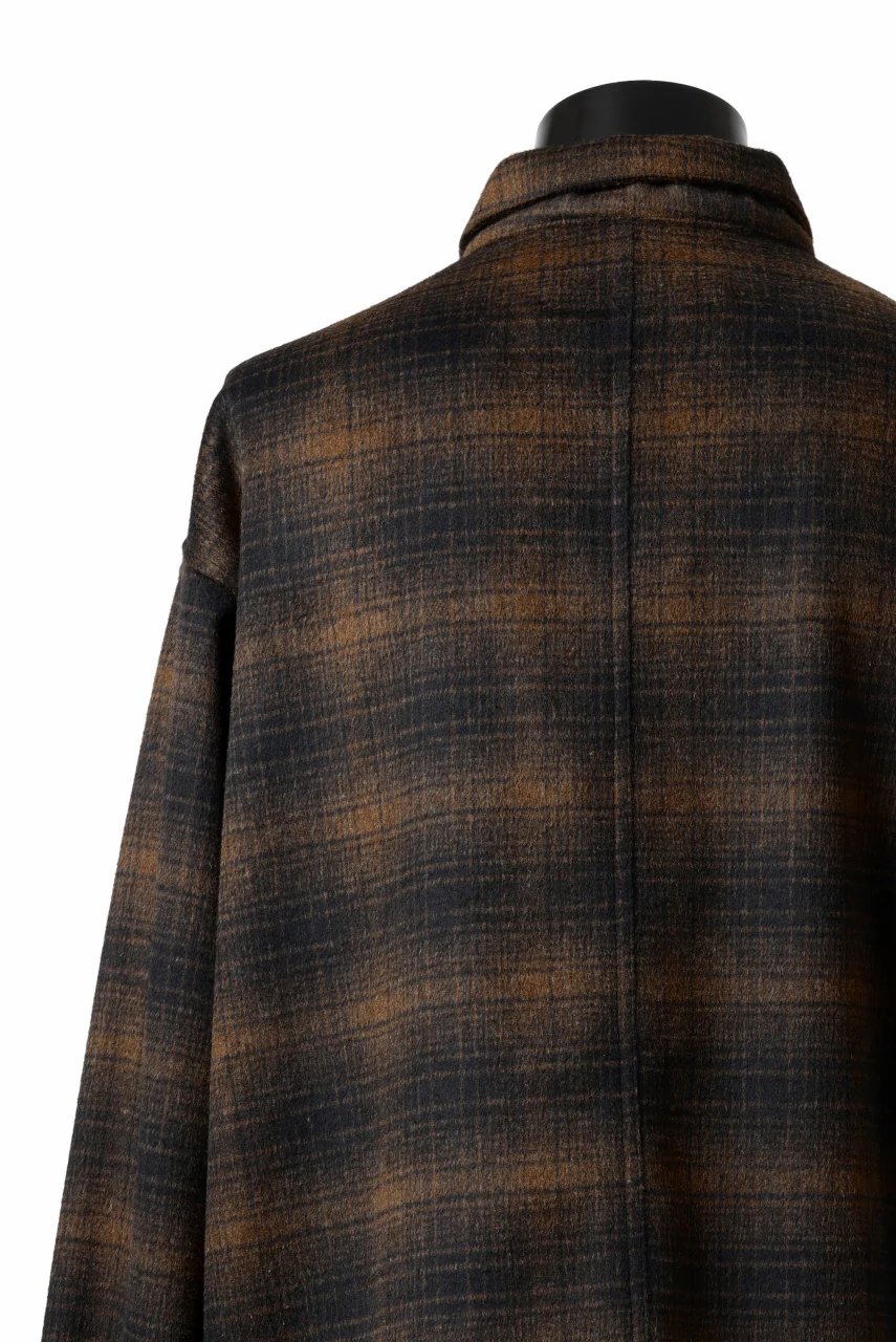 A.F ARTEFACT SNAPPED OVER SHIRT / OMBRE FLANNEL (BLACK x ORANGE) - Image 8