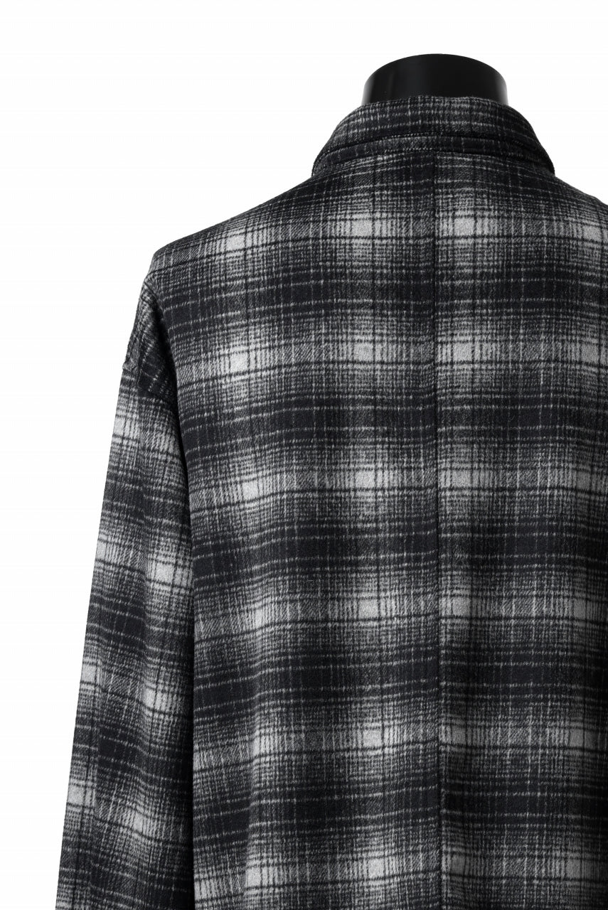 A.F ARTEFACT SNAPPED OVER SHIRT / OMBRE FLANNEL (BLACK x WHITE) - Image 8