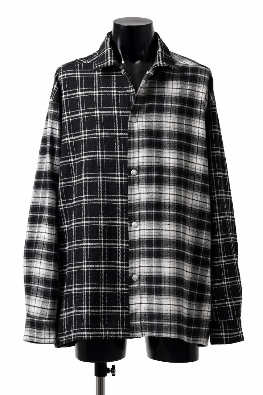 A.F ARTEFACT SNAPPED OVER SHIRT / SWITCHING CHECK (BLACK) - Image 2
