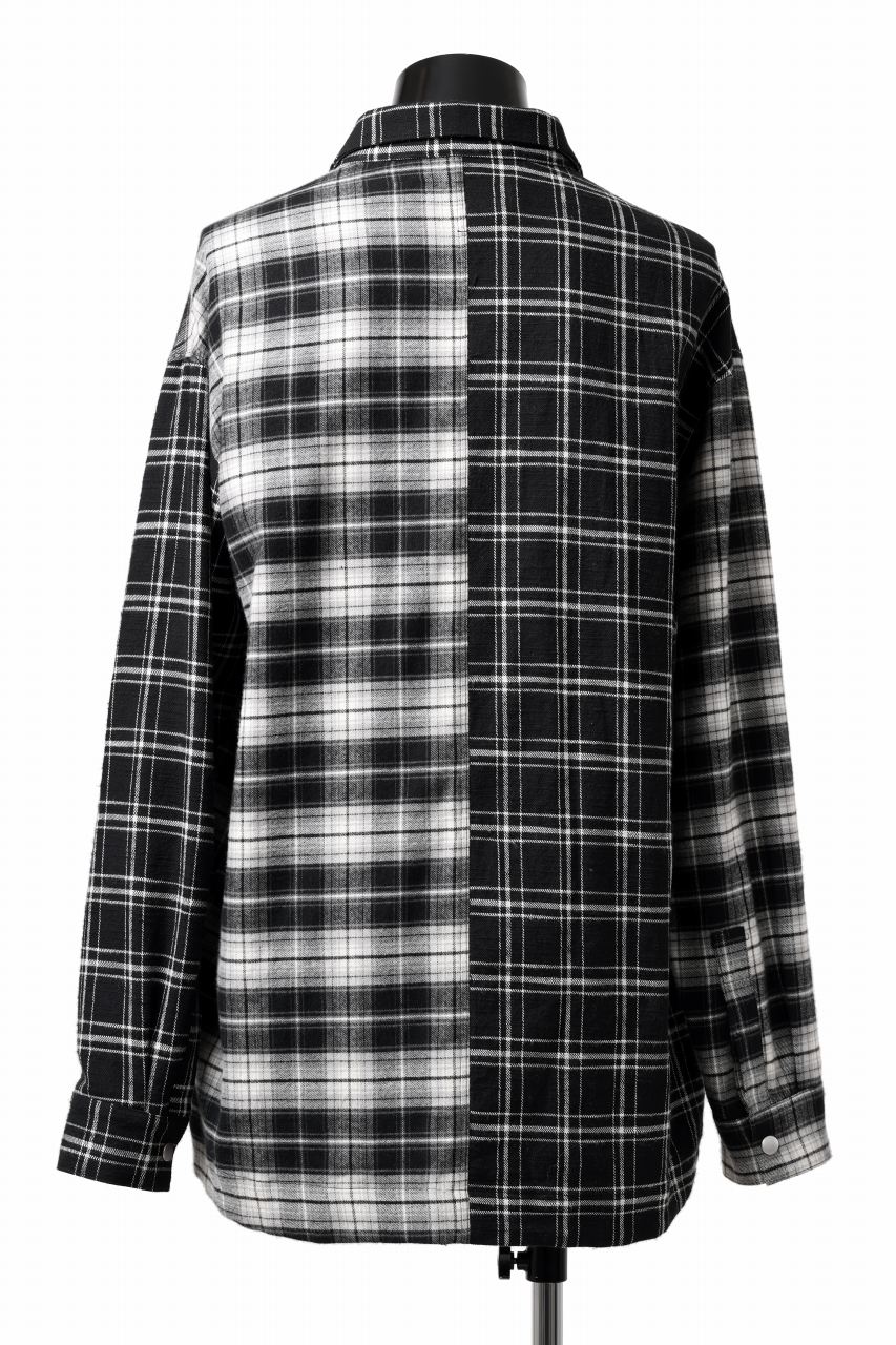 A.F ARTEFACT SNAPPED OVER SHIRT / SWITCHING CHECK (BLACK) - Image 5