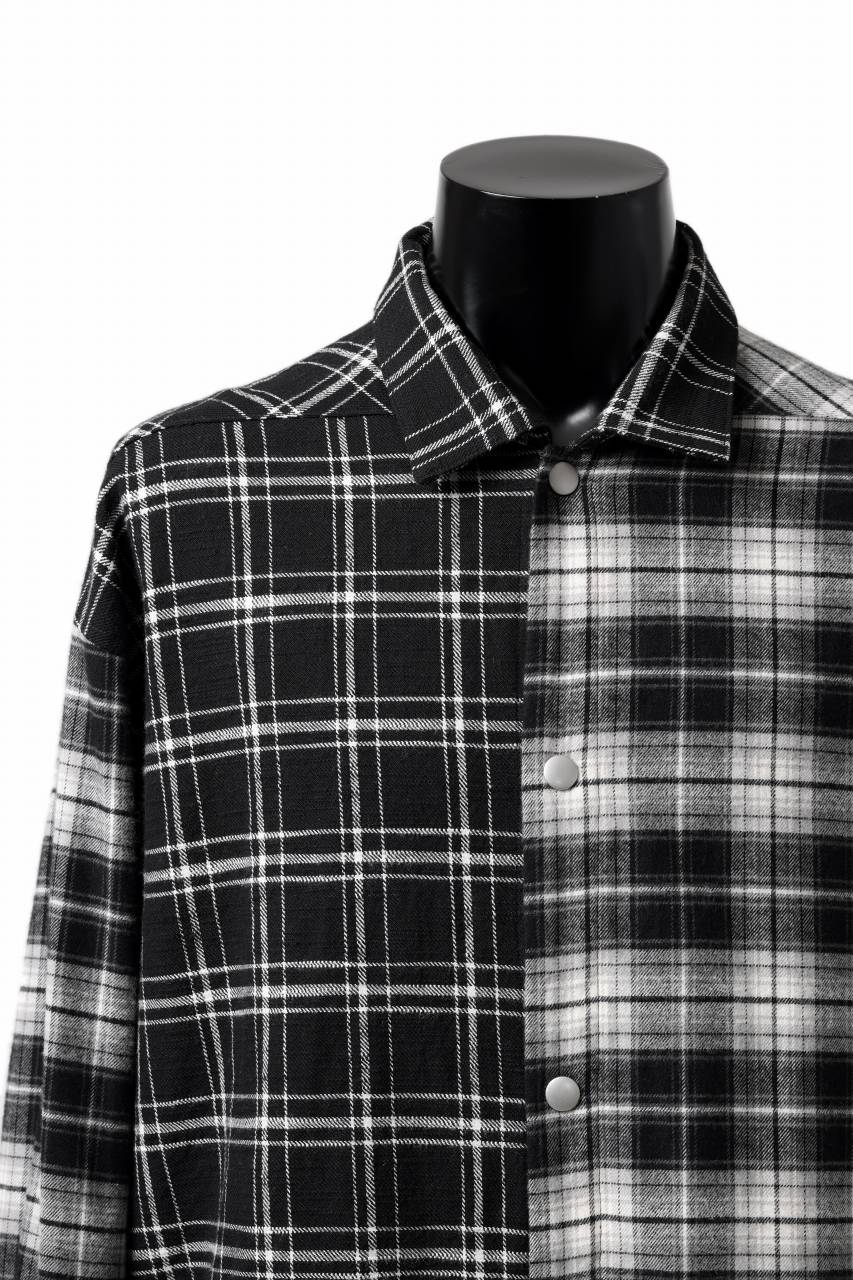 A.F ARTEFACT SNAPPED OVER SHIRT / SWITCHING CHECK (BLACK) - Image 6
