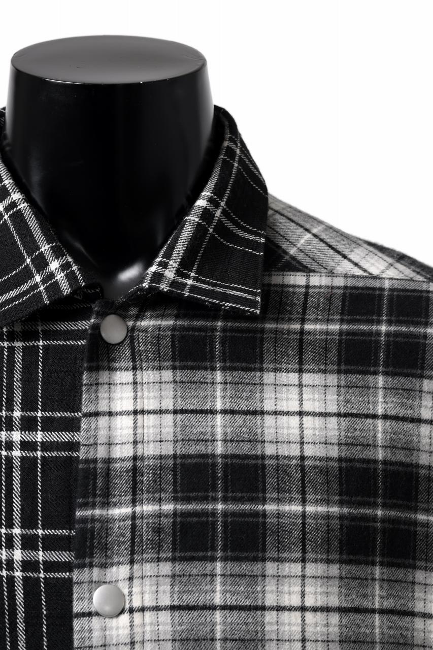 A.F ARTEFACT SNAPPED OVER SHIRT / SWITCHING CHECK (BLACK) - Image 7