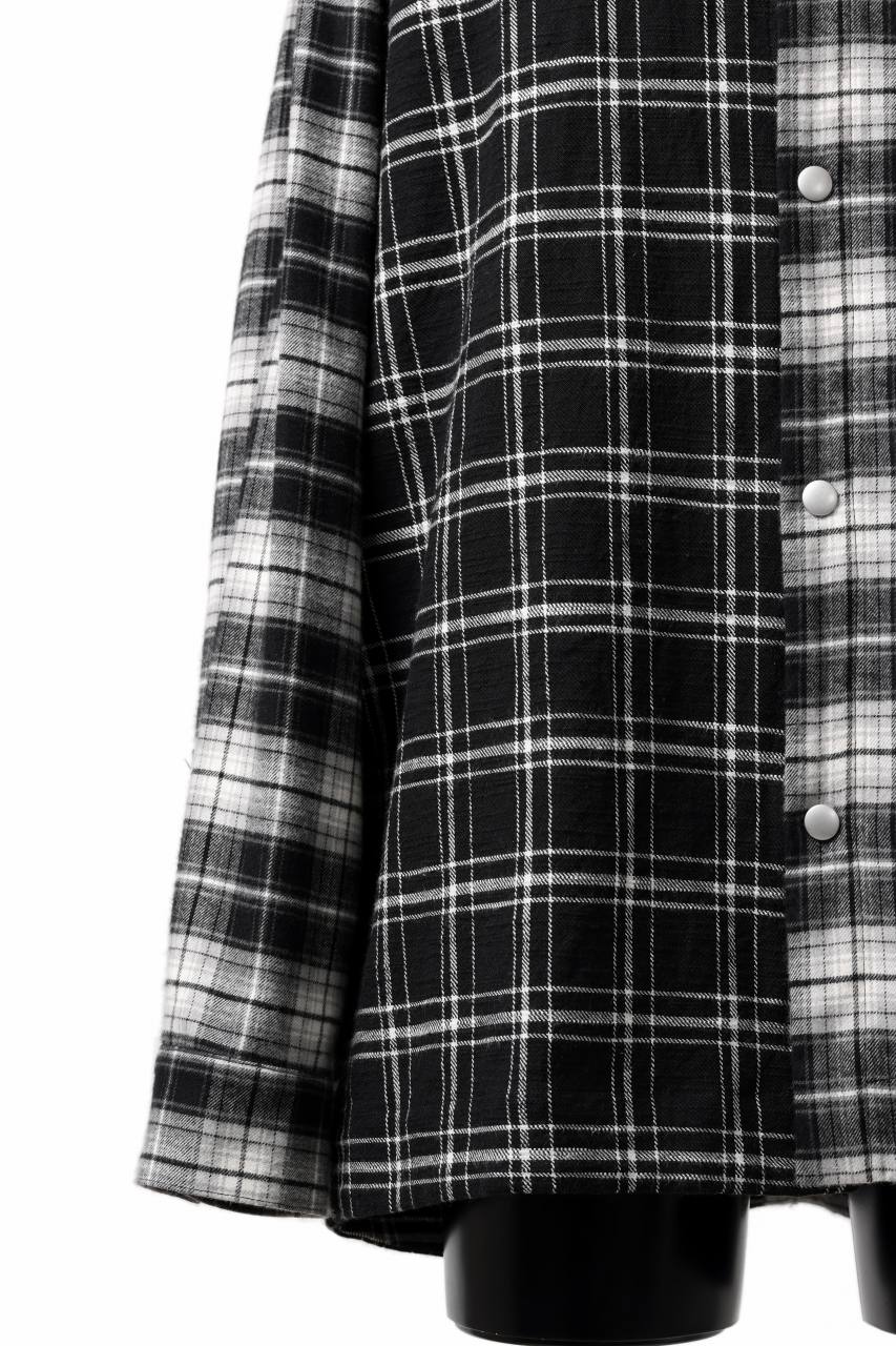 A.F ARTEFACT SNAPPED OVER SHIRT / SWITCHING CHECK (BLACK) - Image 8