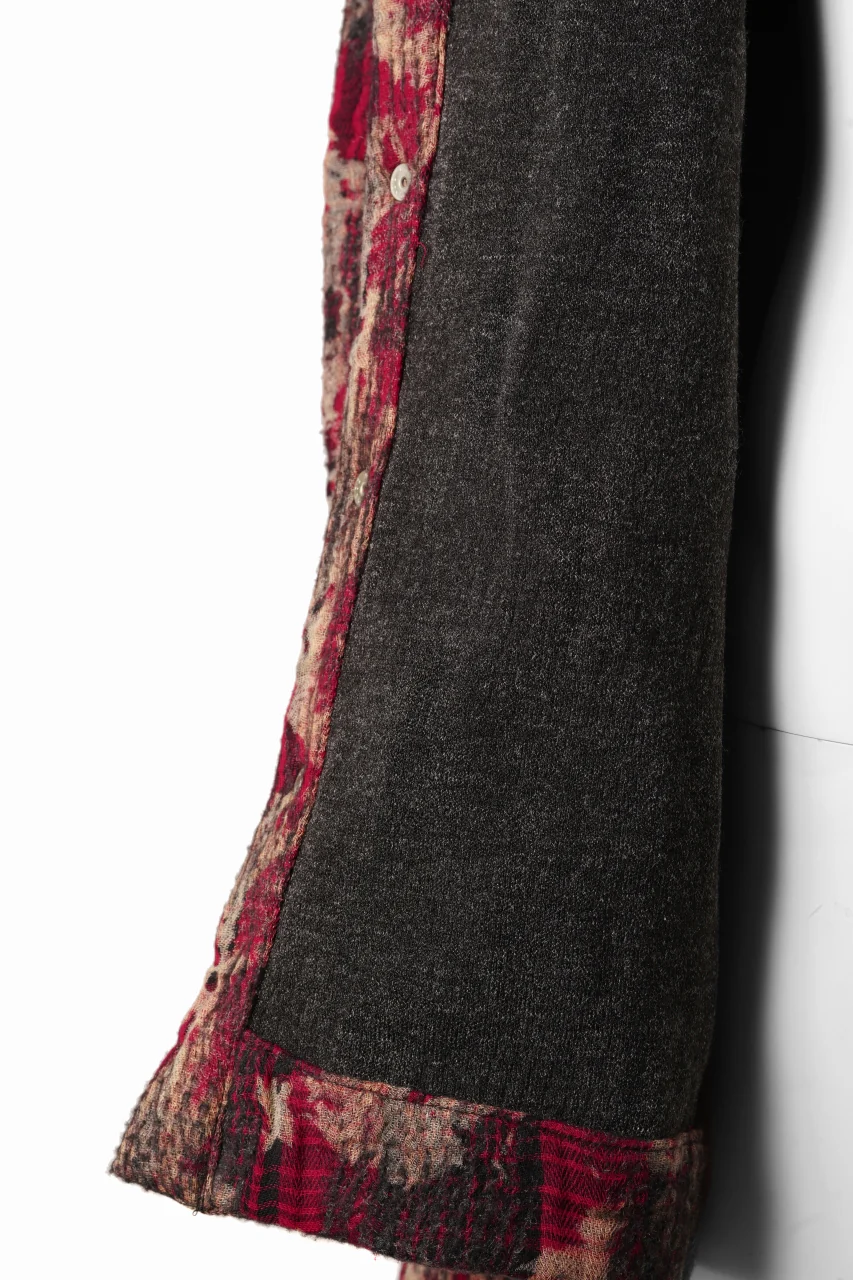 A.F ARTEFACT SNAPPED SHIRT / JACQUARD ABSTRACT PATTERN (RED) - Image 11