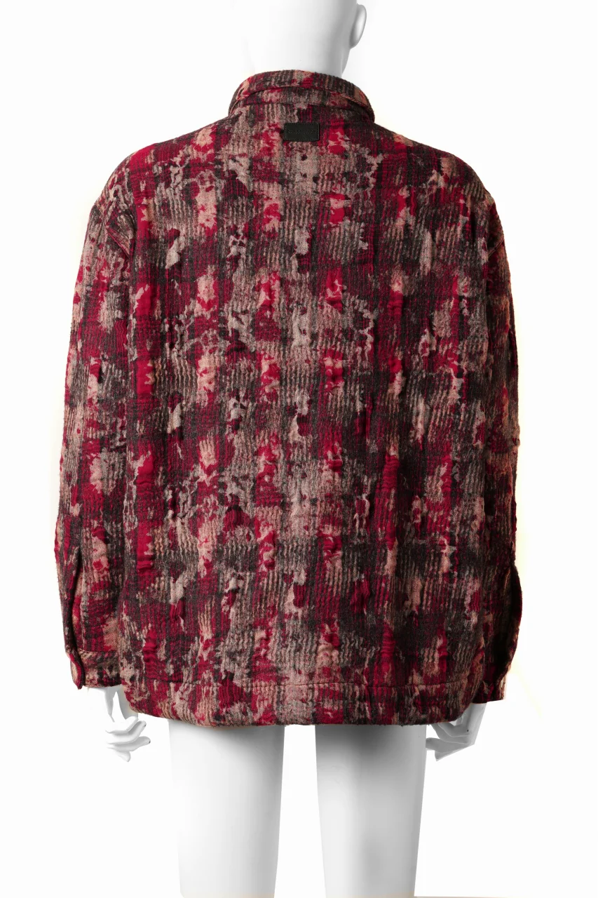 A.F ARTEFACT SNAPPED SHIRT / JACQUARD ABSTRACT PATTERN (RED) - Image 2