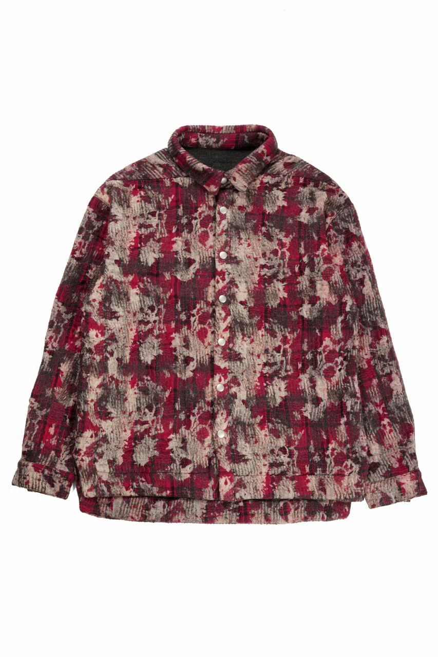 A.F ARTEFACT SNAPPED SHIRT / JACQUARD ABSTRACT PATTERN (RED) - Image 8