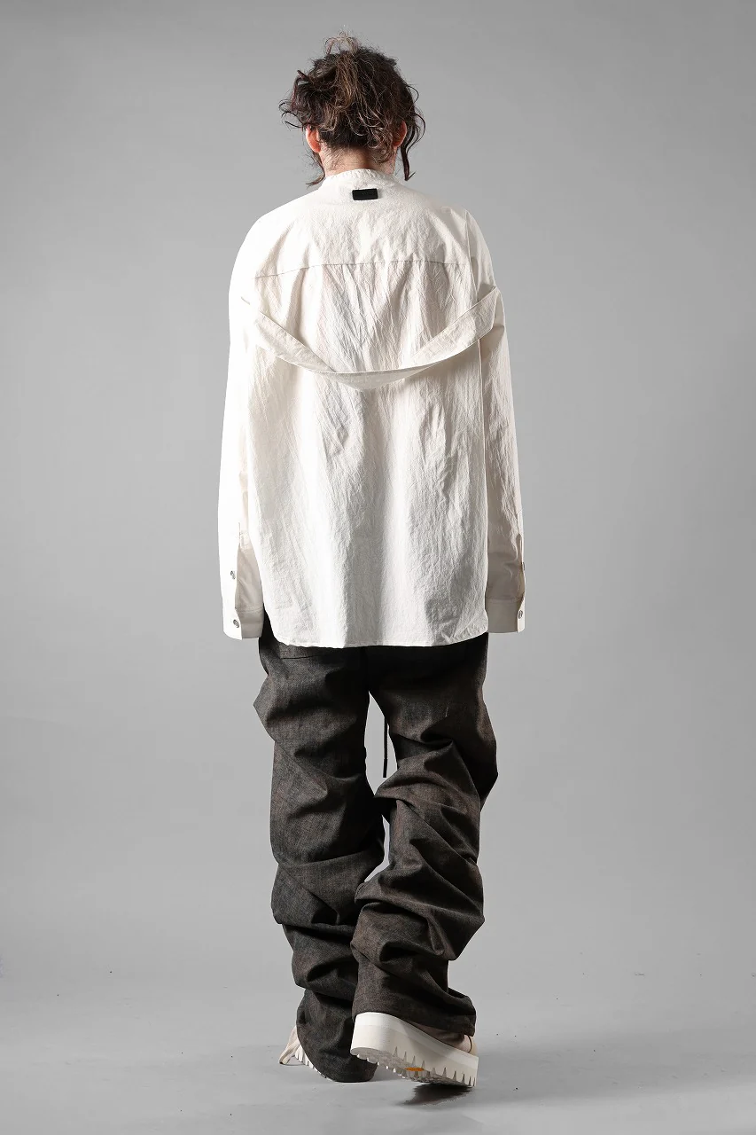 A.F ARTEFACT STAND COLLAR SHIRT / SOFT POPLIN (CREAM) - Image 13