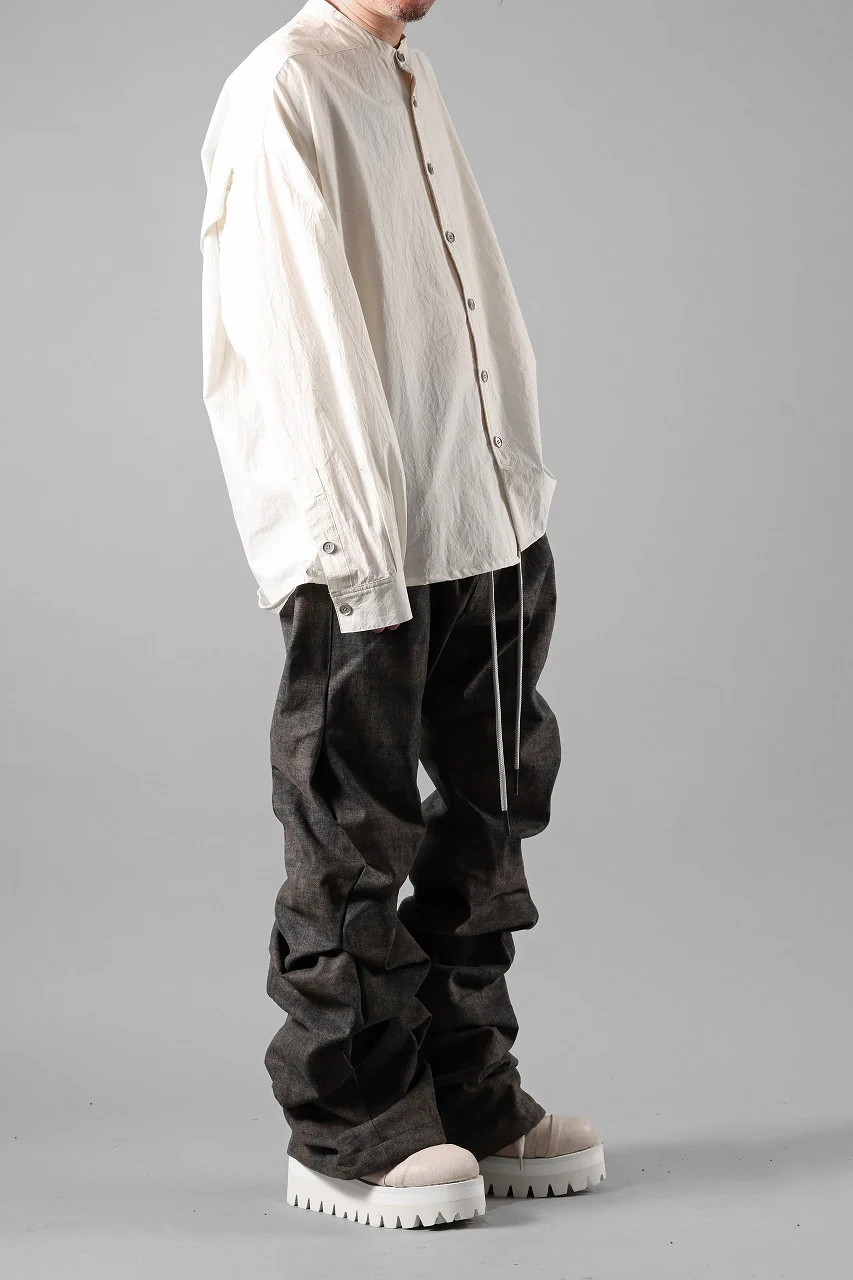 A.F ARTEFACT STAND COLLAR SHIRT / SOFT POPLIN (CREAM) - Image 16