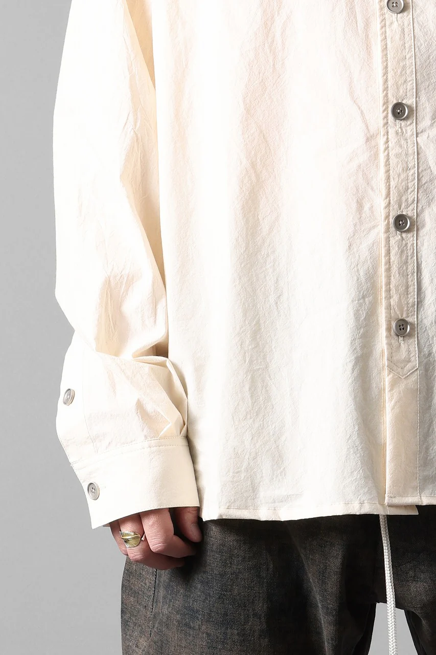A.F ARTEFACT STAND COLLAR SHIRT / SOFT POPLIN (CREAM) - Image 7