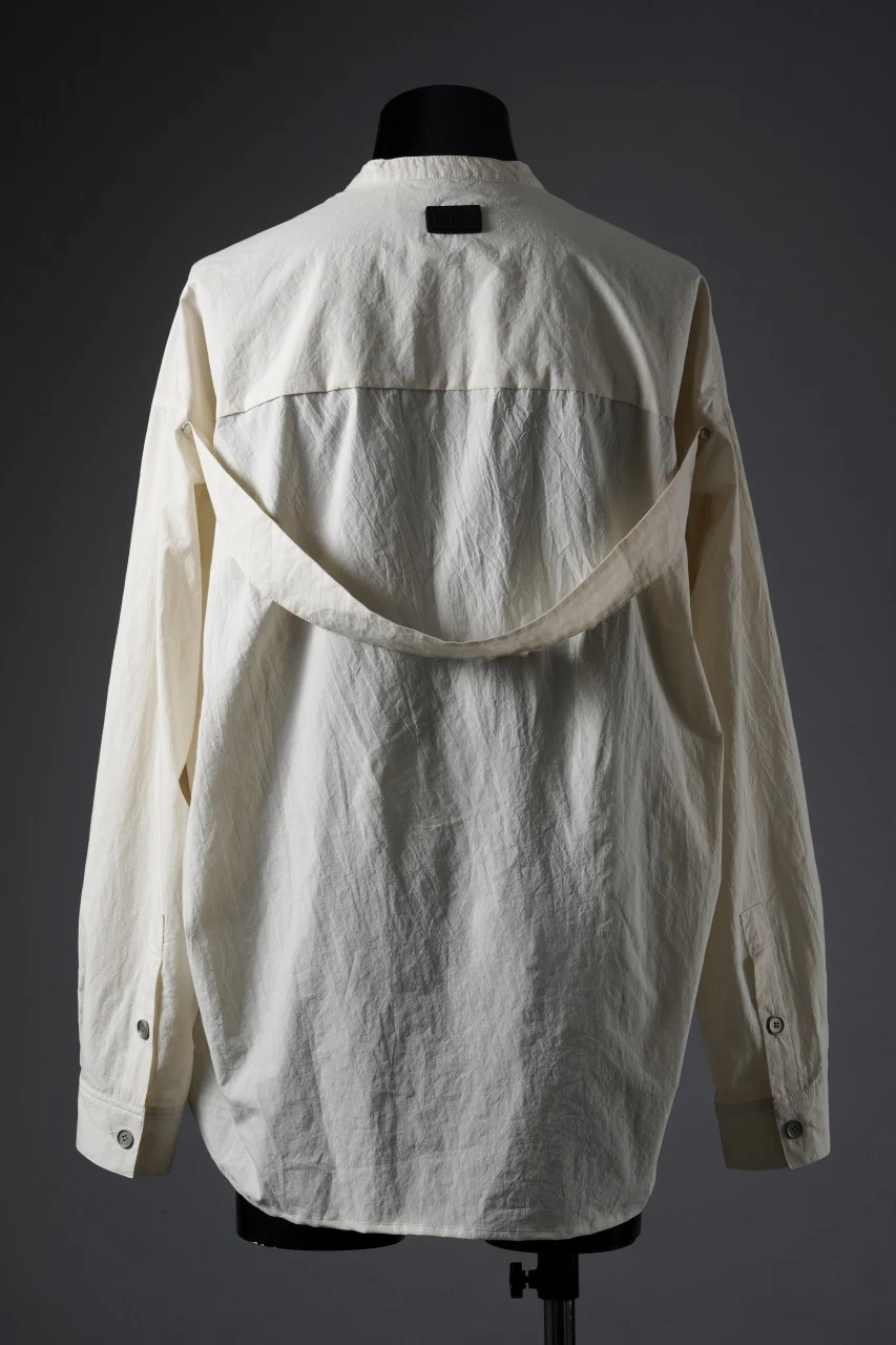 A.F ARTEFACT STAND COLLAR SHIRT / SOFT POPLIN (CREAM) - Image 9