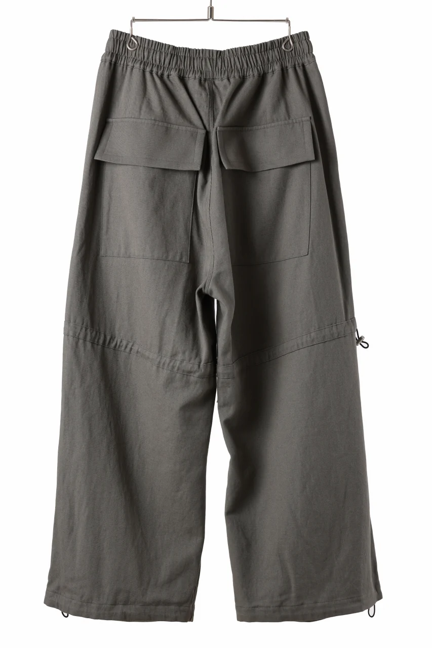 A.F ARTEFACT STRING-SQUEEZING WIDE PANTS / COTTON LINEN TWILL (KHAKI) - Image 15