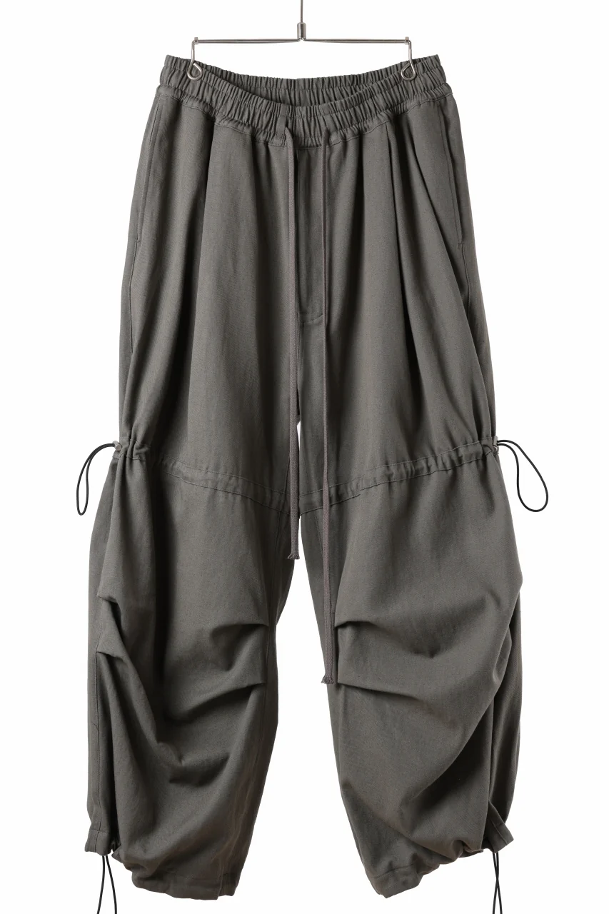 A.F ARTEFACT STRING-SQUEEZING WIDE PANTS / COTTON LINEN TWILL (KHAKI) - Image 16