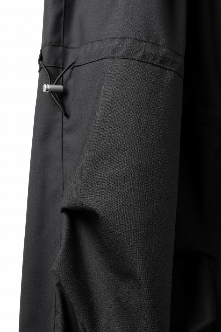 A.F ARTEFACT STRING-SQUEEZING WIDE PANTS / TROPICAL WOOL (BLACK) - Image 13