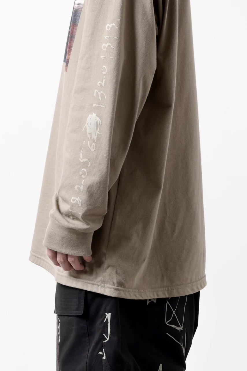 A.F ARTEFACT THICK-COLLAR BASIC L/S T-SHIRT / TYPE A PRINT (BEIGE) - Image 27