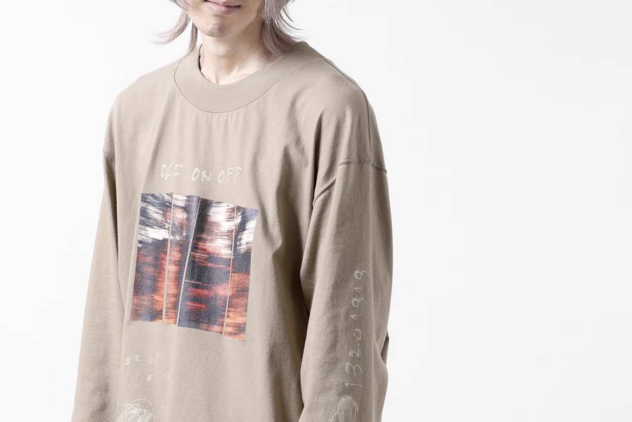 A.F ARTEFACT THICK-COLLAR BASIC L/S T-SHIRT / TYPE A PRINT (BEIGE) - Image 32