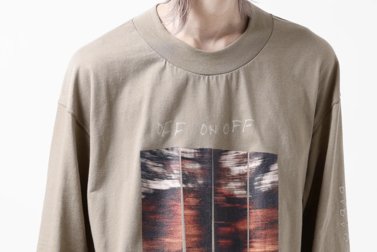A.F ARTEFACT THICK-COLLAR BASIC L/S T-SHIRT / TYPE A PRINT (BEIGE) - Image 33