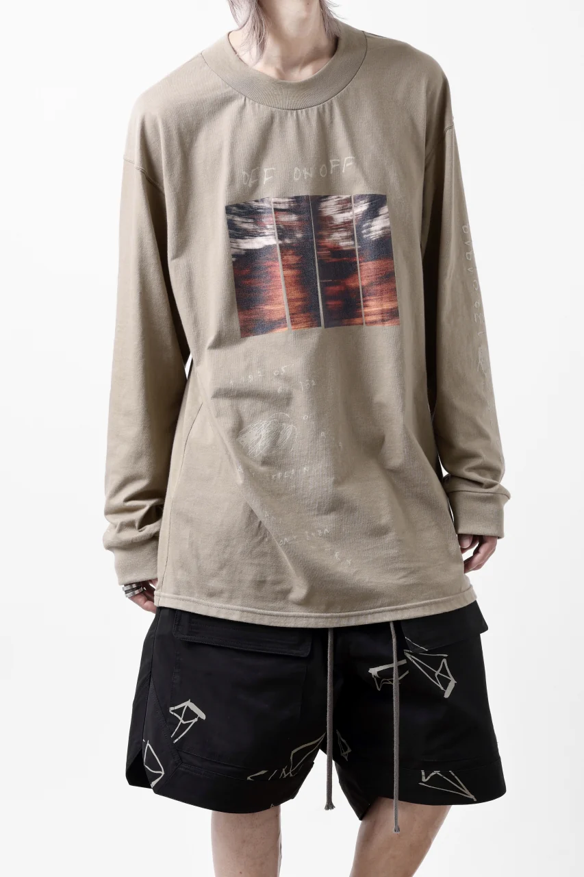 A.F ARTEFACT THICK-COLLAR BASIC L/S T-SHIRT / TYPE A PRINT (BEIGE) - Image 5