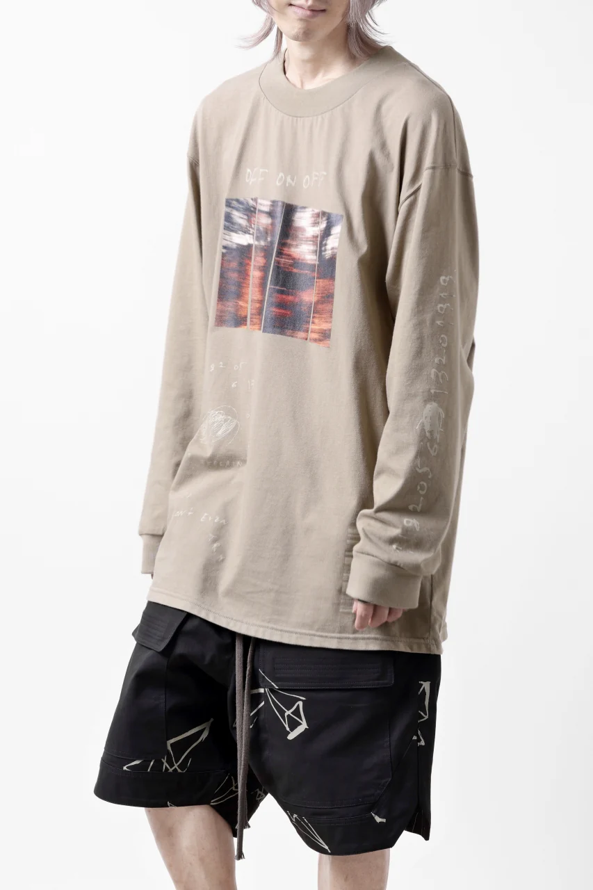A.F ARTEFACT THICK-COLLAR BASIC L/S T-SHIRT / TYPE A PRINT (BEIGE) - Image 8