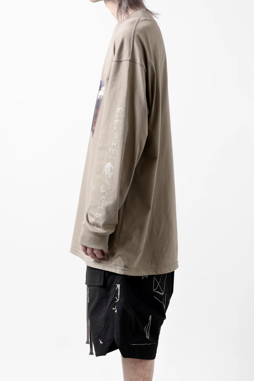 A.F ARTEFACT THICK-COLLAR BASIC L/S T-SHIRT / TYPE A PRINT (BEIGE) - Image 9