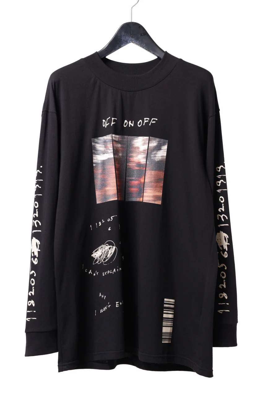 A.F ARTEFACT THICK-COLLAR BASIC L/S T-SHIRT / TYPE A PRINT (BLACK)