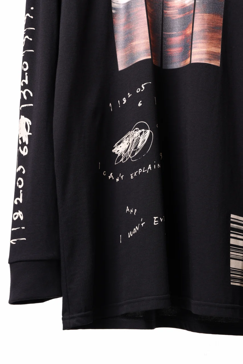 A.F ARTEFACT THICK-COLLAR BASIC L/S T-SHIRT / TYPE A PRINT (BLACK) - Image 11