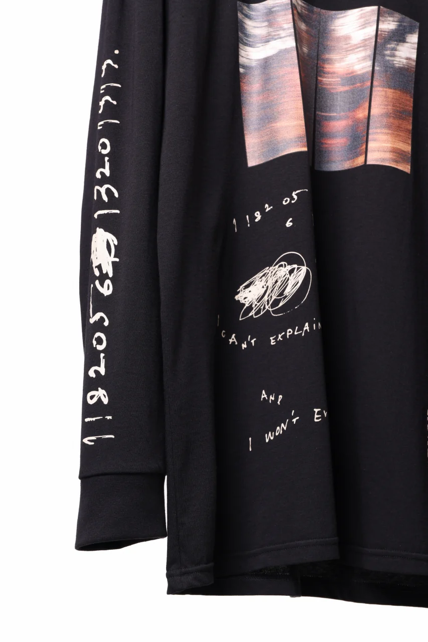 A.F ARTEFACT THICK-COLLAR BASIC L/S T-SHIRT / TYPE A PRINT (BLACK) - Image 12