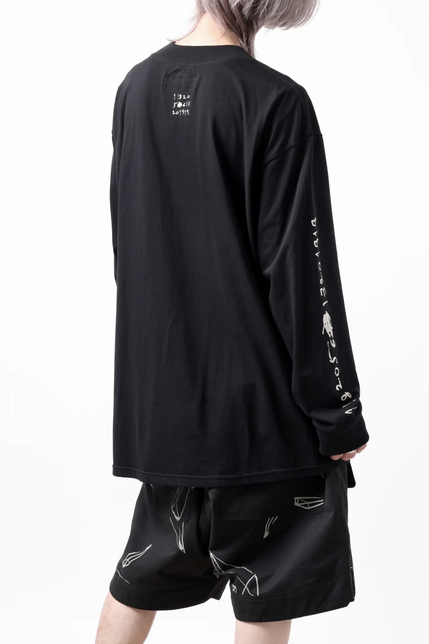A.F ARTEFACT THICK-COLLAR BASIC L/S T-SHIRT / TYPE A PRINT (BLACK) - Image 21