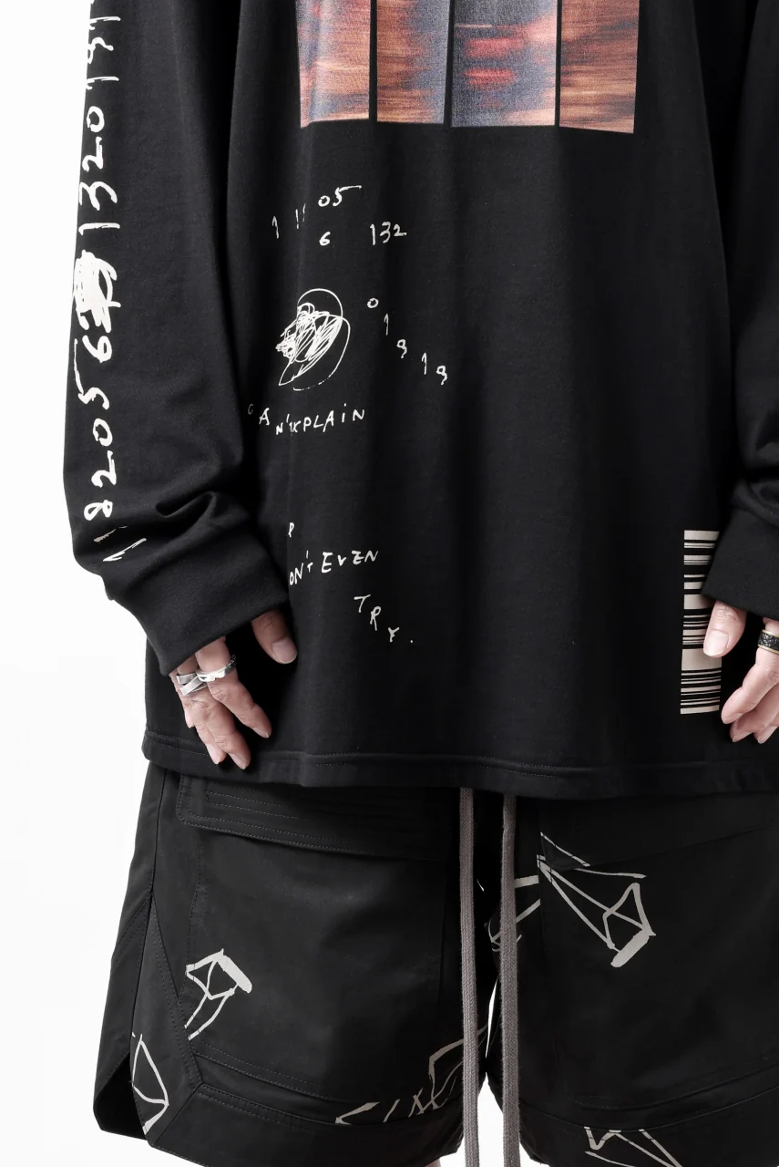 A.F ARTEFACT THICK-COLLAR BASIC L/S T-SHIRT / TYPE A PRINT (BLACK) - Image 23