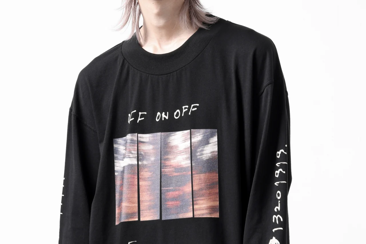 A.F ARTEFACT THICK-COLLAR BASIC L/S T-SHIRT / TYPE A PRINT (BLACK) - Image 31