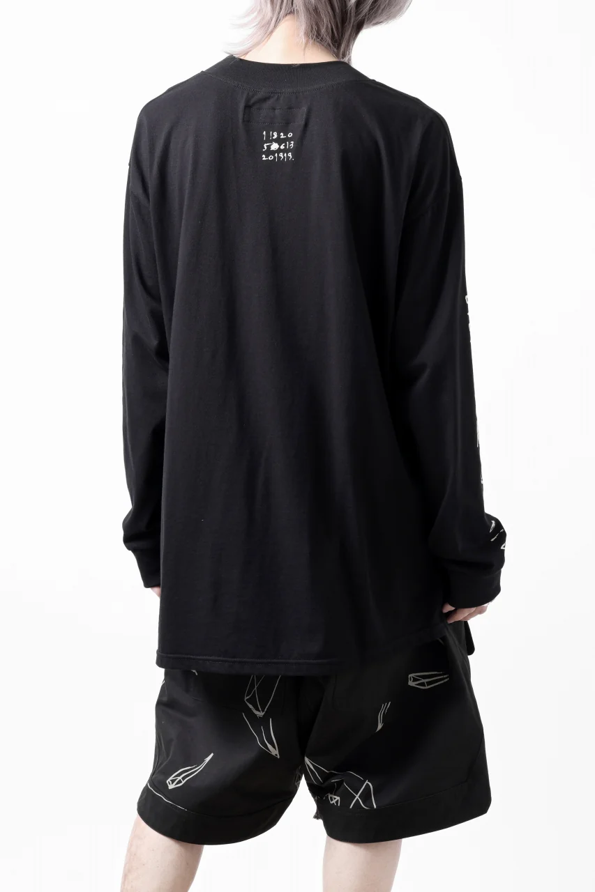 A.F ARTEFACT THICK-COLLAR BASIC L/S T-SHIRT / TYPE A PRINT (BLACK) - Image 6