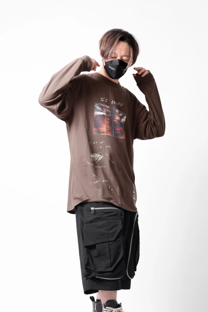 A.F ARTEFACT THICK-COLLAR BASIC L/S T-SHIRT / TYPE A PRINT (BROWN) - Image 29