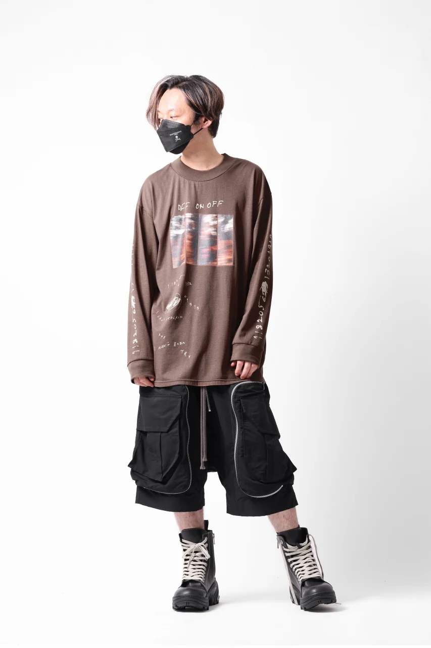 A.F ARTEFACT THICK-COLLAR BASIC L/S T-SHIRT / TYPE A PRINT (BROWN) - Image 30