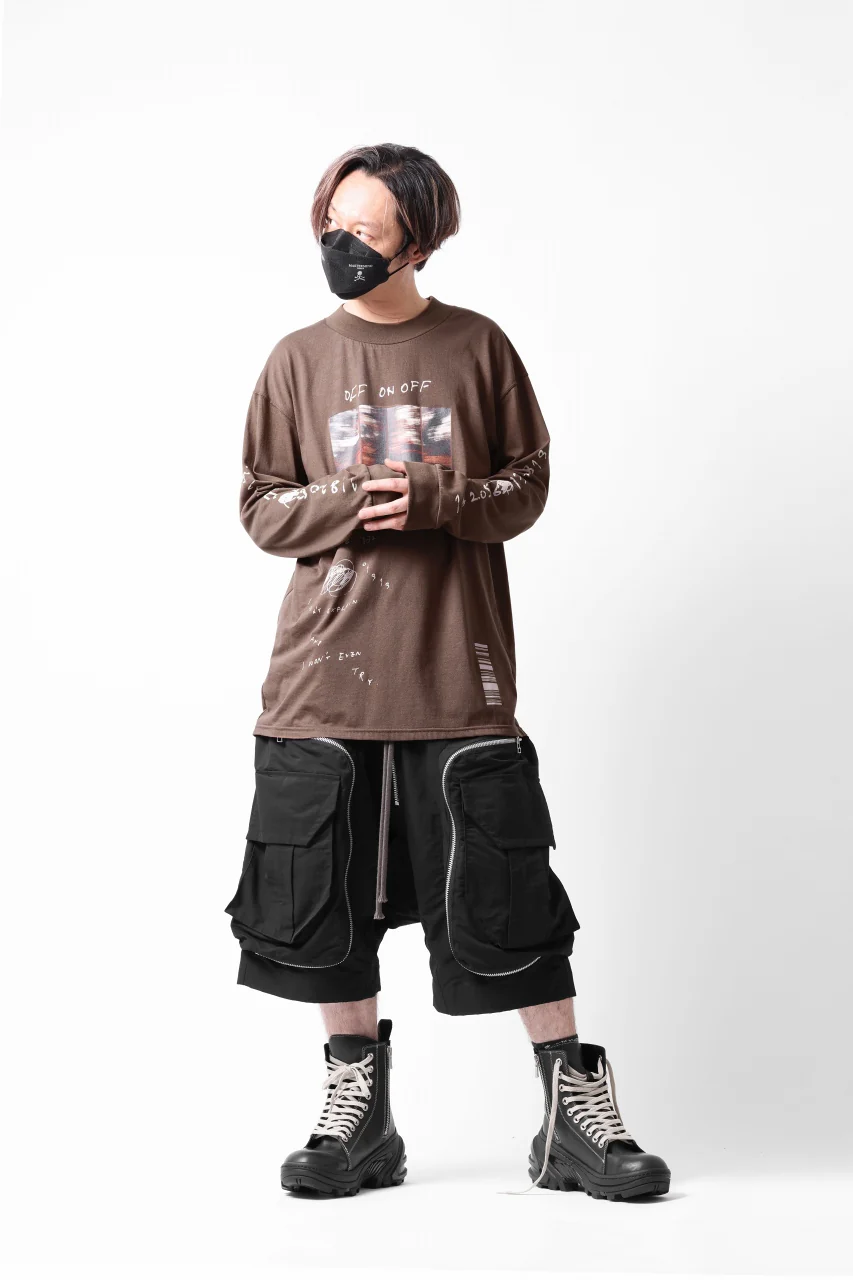A.F ARTEFACT THICK-COLLAR BASIC L/S T-SHIRT / TYPE A PRINT (BROWN) - Image 32