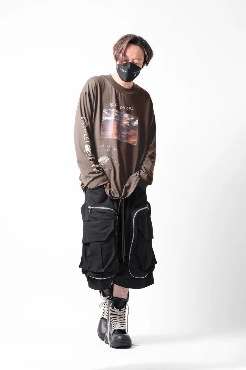A.F ARTEFACT THICK-COLLAR BASIC L/S T-SHIRT / TYPE A PRINT (BROWN) - Image 33