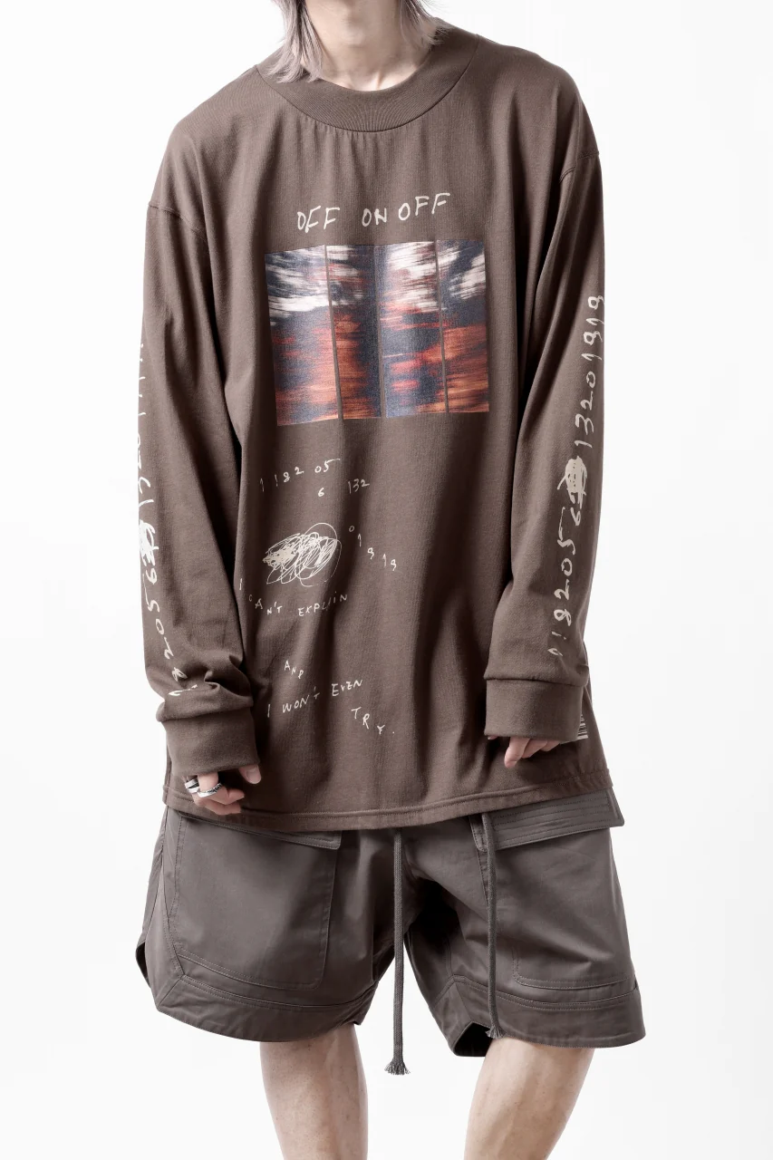 A.F ARTEFACT THICK-COLLAR BASIC L/S T-SHIRT / TYPE A PRINT (BROWN) - Image 6