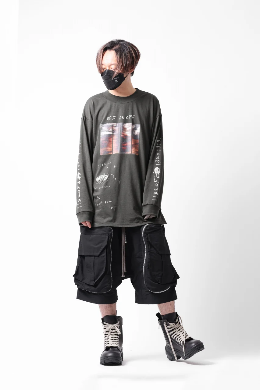 A.F ARTEFACT THICK-COLLAR BASIC L/S T-SHIRT / TYPE A PRINT (KHAKI) - Image 36