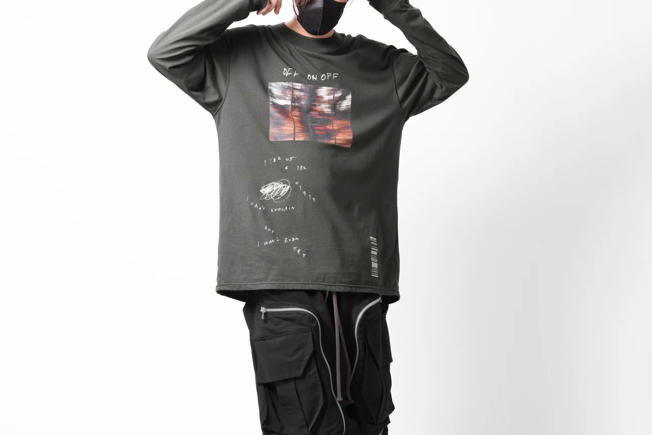 A.F ARTEFACT THICK-COLLAR BASIC L/S T-SHIRT / TYPE A PRINT (KHAKI) - Image 39