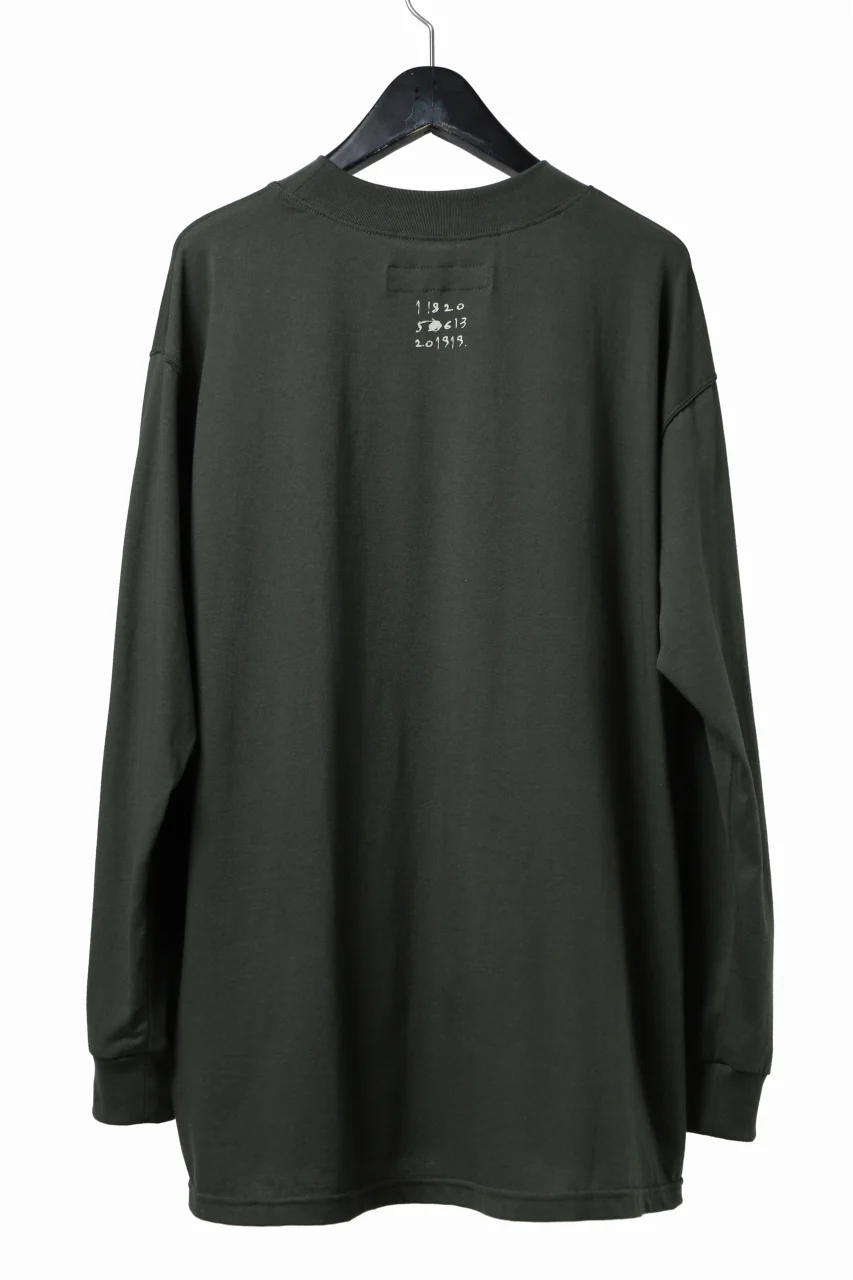 A.F ARTEFACT THICK-COLLAR BASIC L/S T-SHIRT / TYPE A PRINT (KHAKI) - Image 4