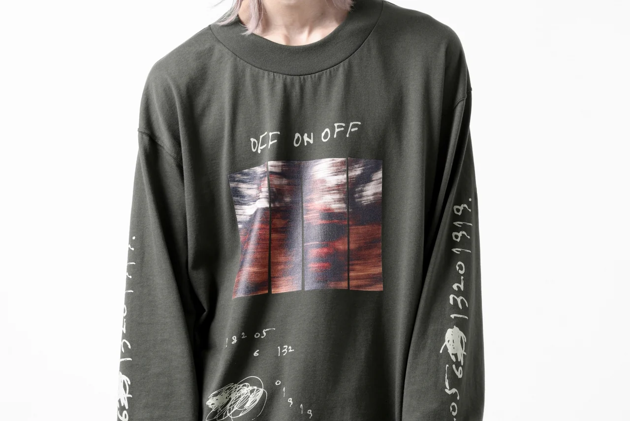 A.F ARTEFACT THICK-COLLAR BASIC L/S T-SHIRT / TYPE A PRINT (KHAKI) - Image 41