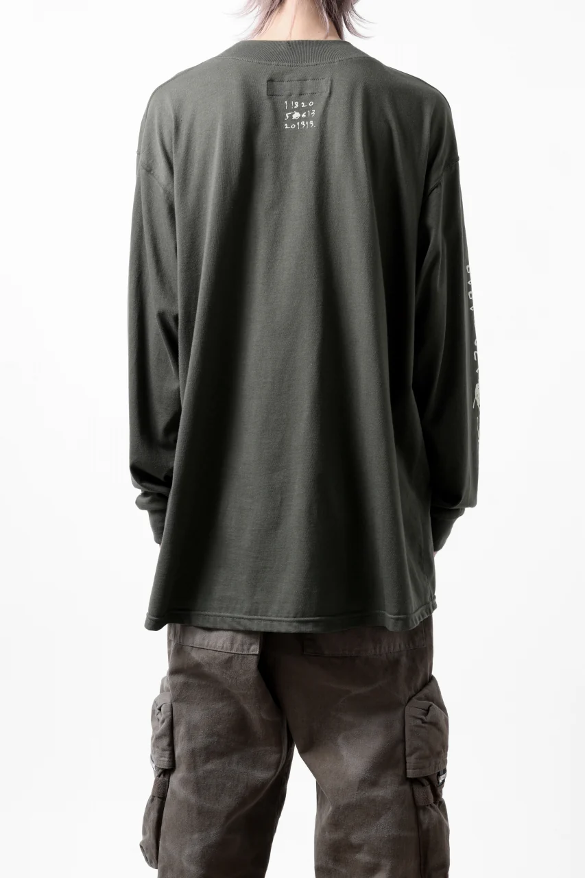 A.F ARTEFACT THICK-COLLAR BASIC L/S T-SHIRT / TYPE A PRINT (KHAKI) - Image 8