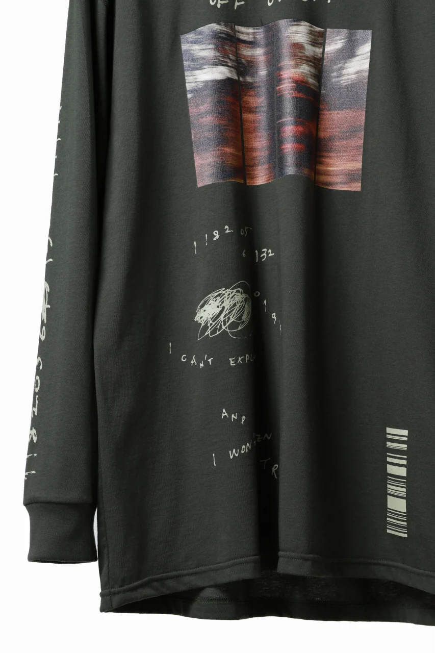A.F ARTEFACT THICK-COLLAR BASIC L/S T-SHIRT / TYPE A PRINT (KHAKI) - Image 9