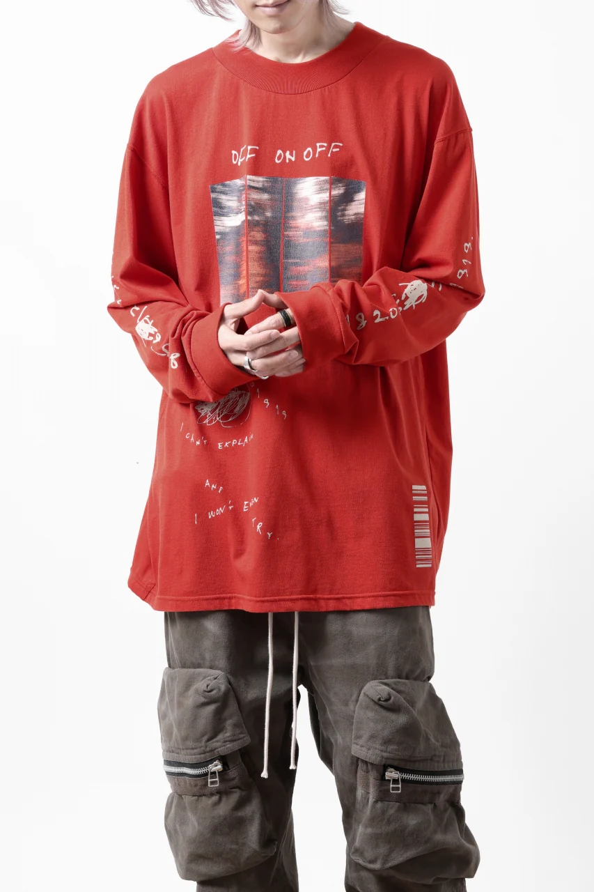 A.F ARTEFACT THICK-COLLAR BASIC L/S T-SHIRT / TYPE A PRINT (ORANGE) - Image 11